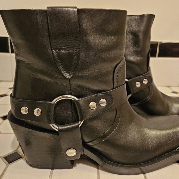 MANGO Moto Black Leather Bootie - Picture 12 of 14